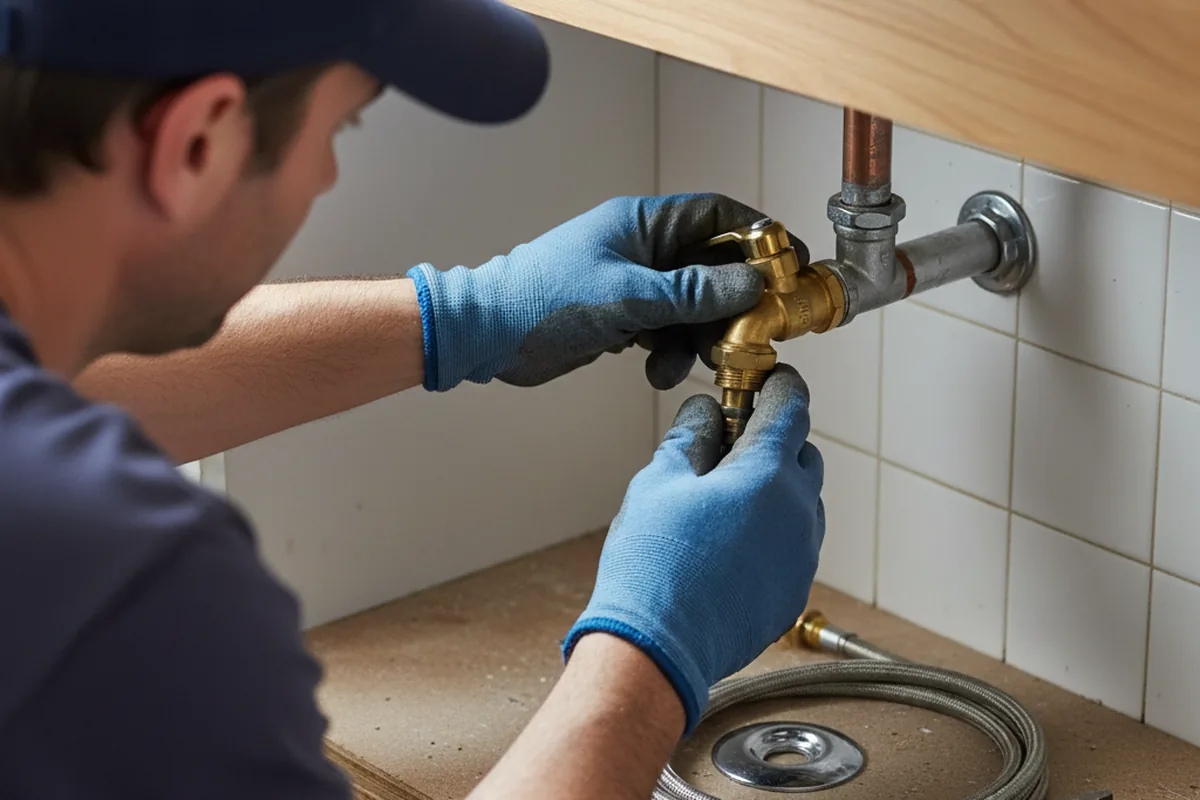 Shutoff valve and fitting work during Burst Pipe Repair in Browns Valley